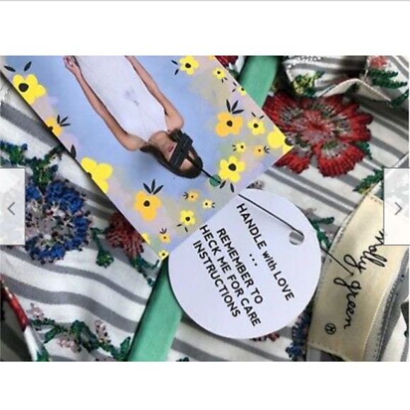 NWT Molly Green brand Summer Maxi "Amy" Dress, grey stripe, button up, lining, M - Picture 3 of 7